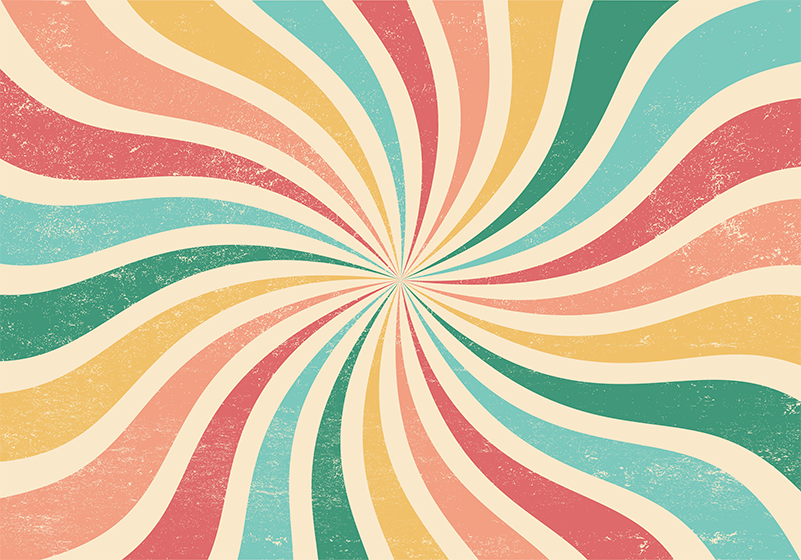 Vintage vinylový koberec barevný grunge retro burst - TenStickers
