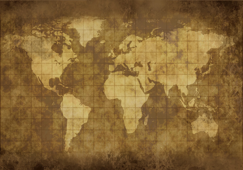 Vinylový koberec z celého světa s vintage mapou světa - TenStickers