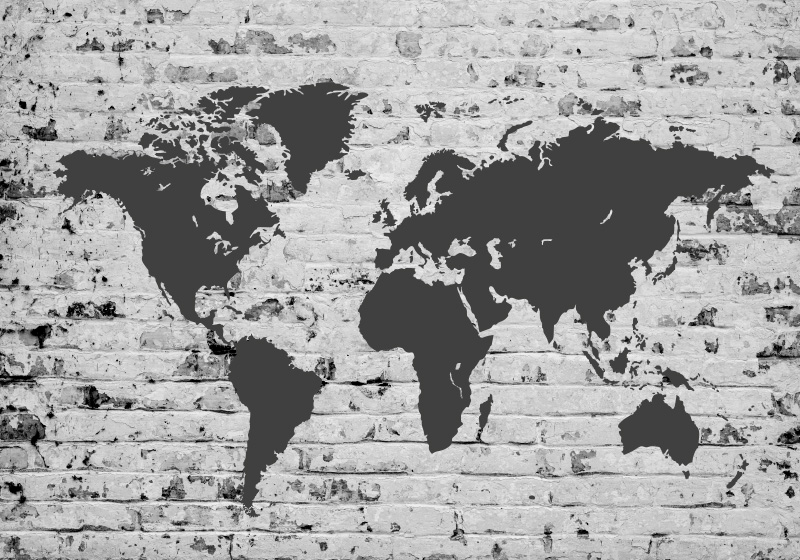 Vinylový koberec z celého světa s mapou světa na zdi - TenStickers