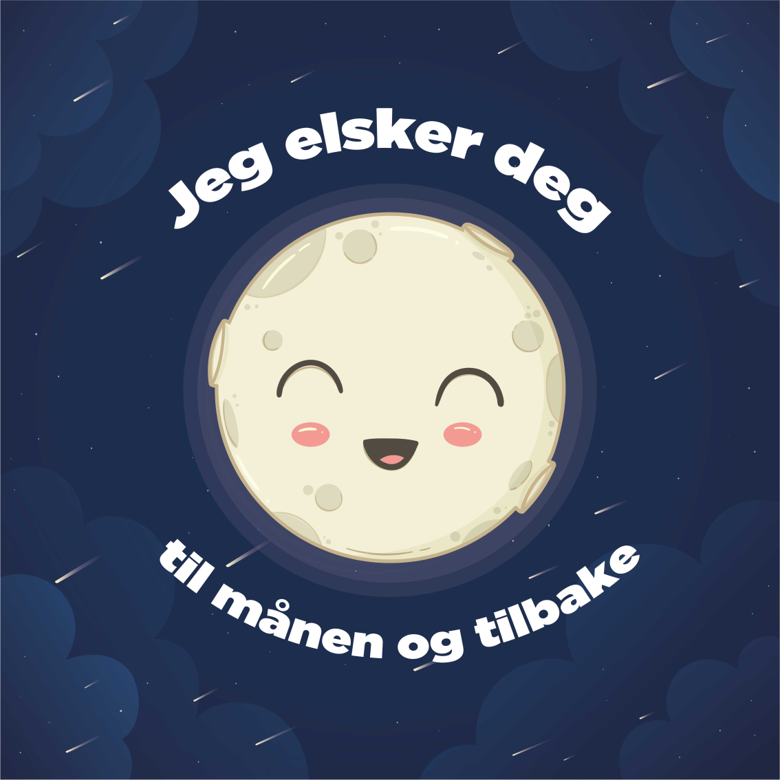 Vinylový koberec s frázemi miluji tě až na měsíc - TenStickers