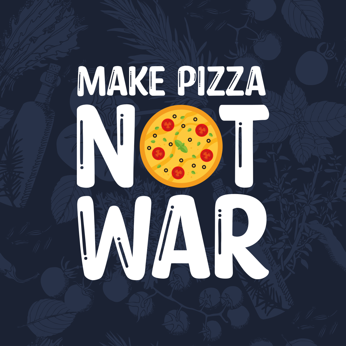 Vinylový koberec s frázemi zábavné citáty dělají pizzu - TenStickers