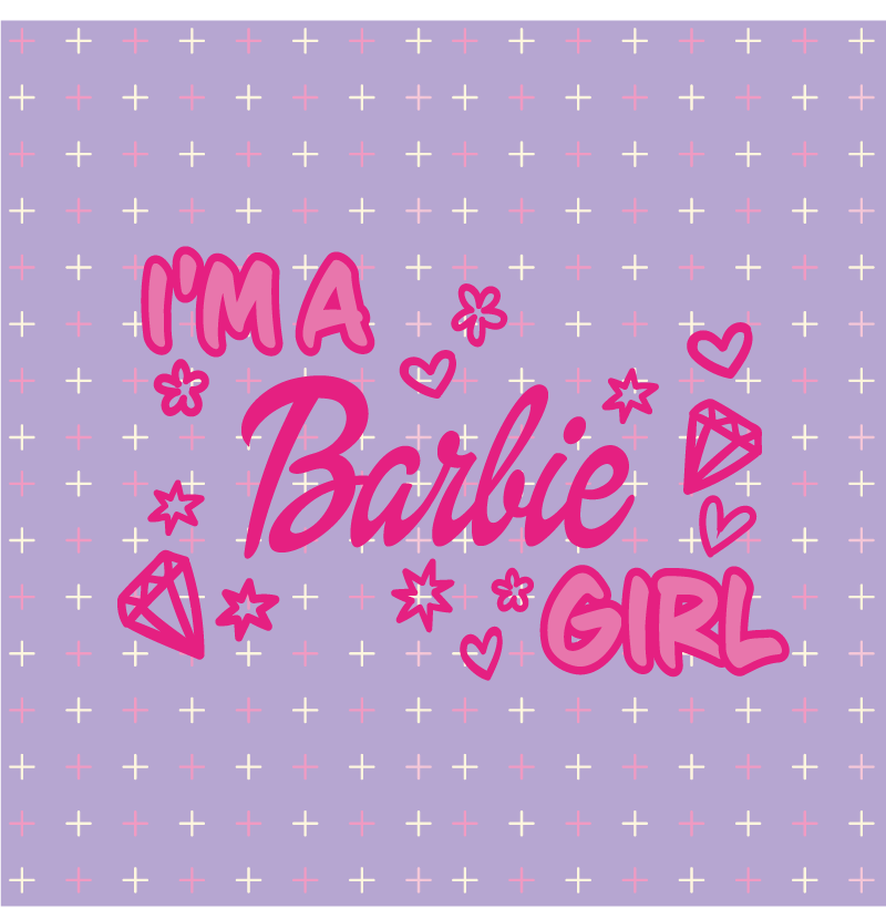 Vinylový koberec s frázemi jsem barbie holka - TenStickers
