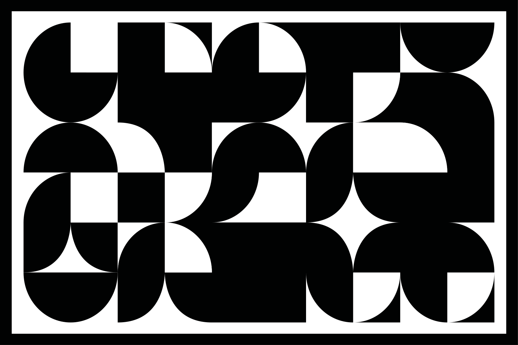 Geometrický vinylový koberec s černým kruhem - TenStickers