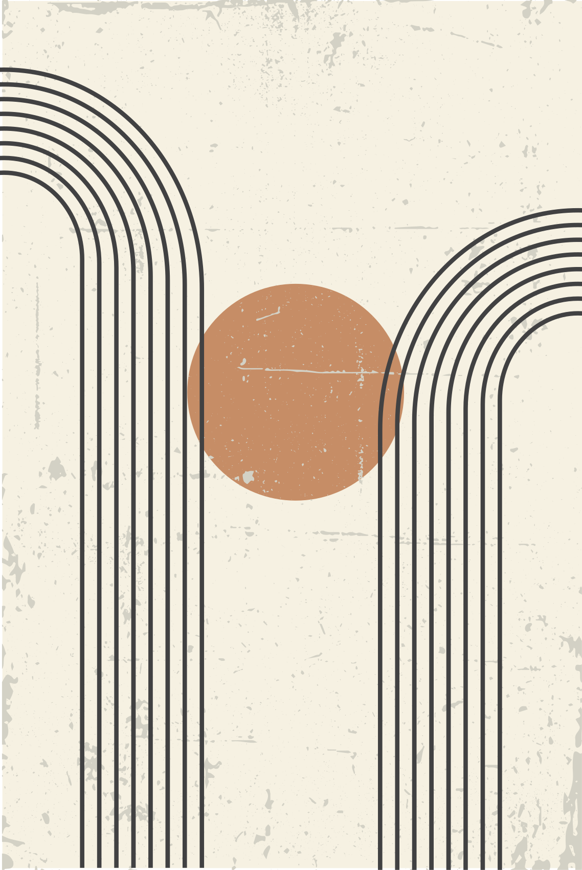 Geometrický vinylový koberec abstraktní půlkruh - TenStickers