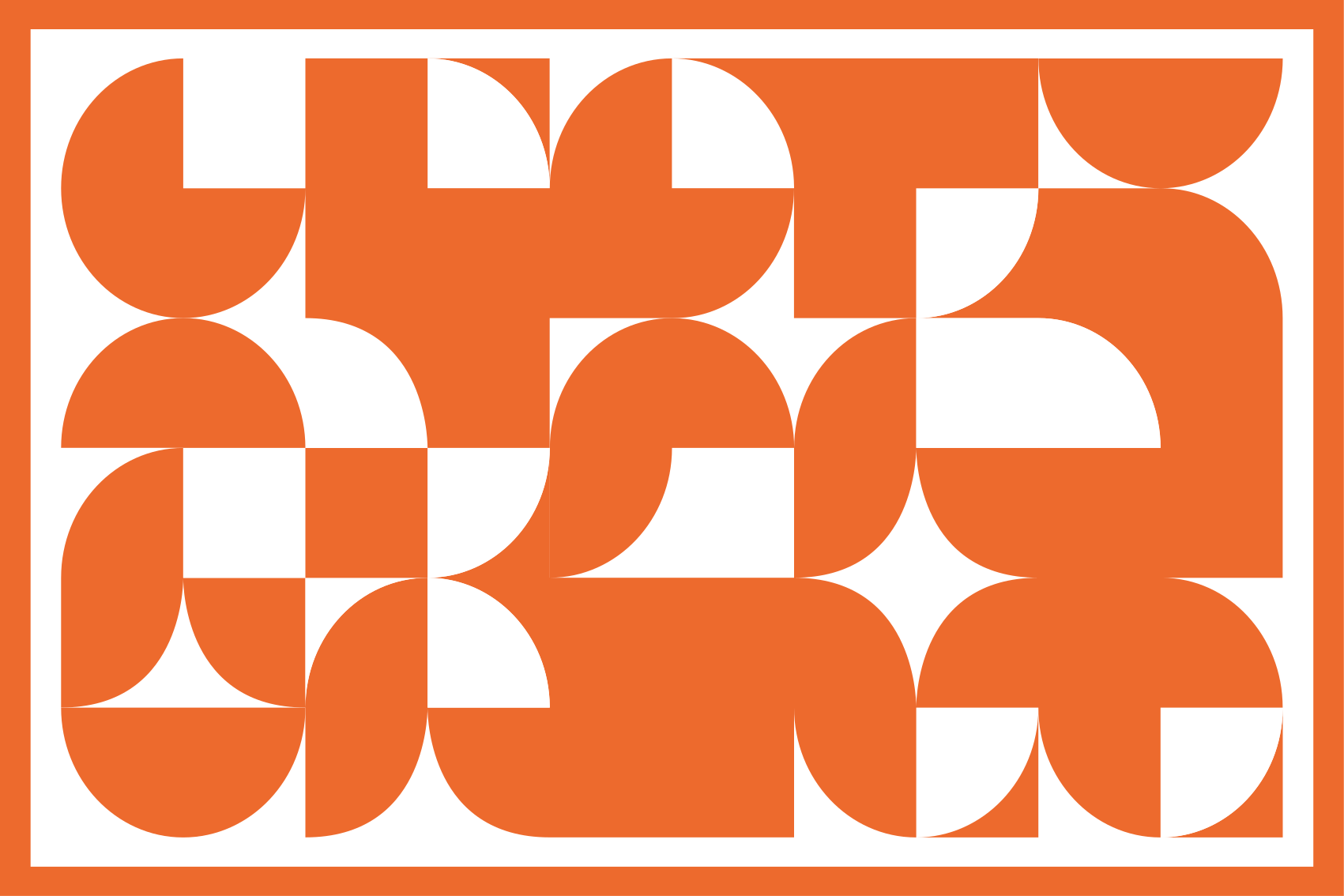 Geometrický vinylový koberec s oranžovým kruhem - TenStickers