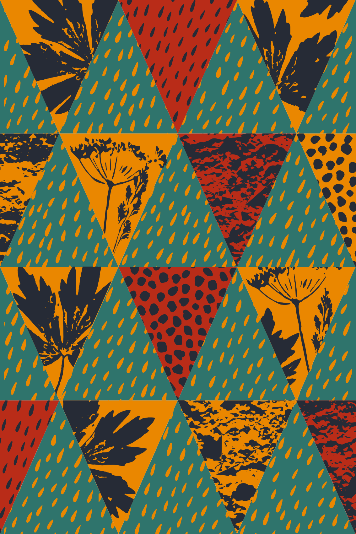 Geometrický vinylový koberec dešťové geometrie - TenStickers