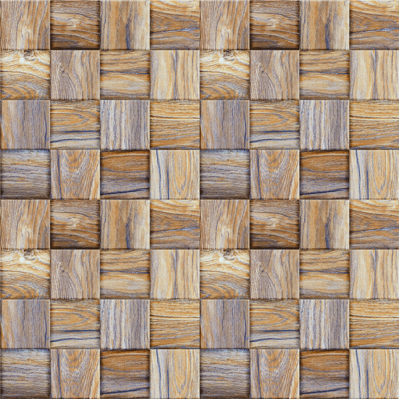 Geometrický vinylový koberec mozaika imitace dřeva 80. let - TenStickers