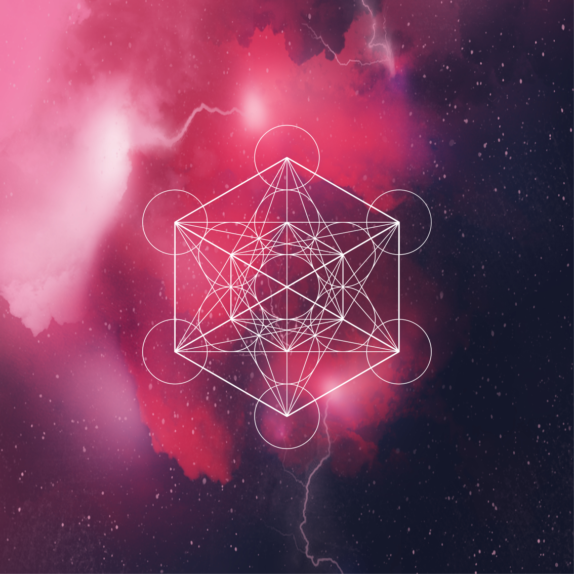 Geometrický vinylový koberec metatron - TenStickers