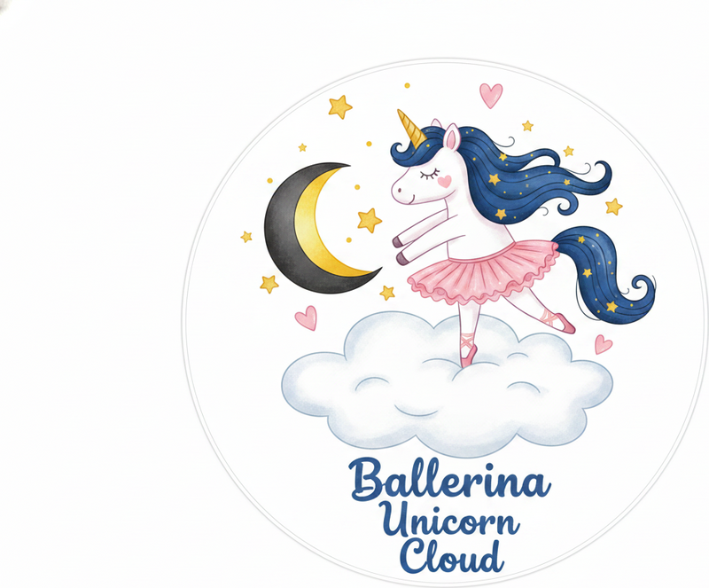 Vinylový koberec pro děti s baletkou jednorožce na obláčku - TenStickers