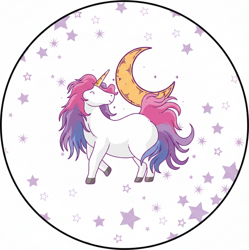 Vinylový koberec pro děti s jednorožcem a měsícem - TenStickers