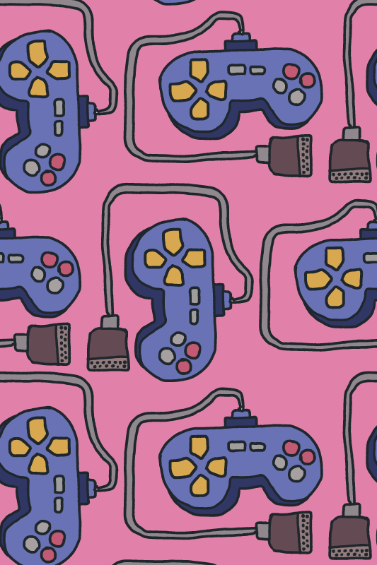 Vinylová hrací podložka s retro vzorem ovladače - TenStickers
