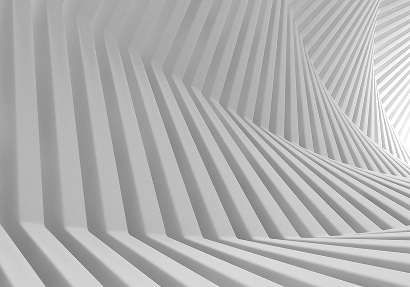 Bílý vinylový koberec abstraktní geometrické vlny - TenStickers