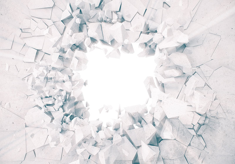 Bílý vinylový koberec s výbušnými geometrickými tvary - TenStickers
