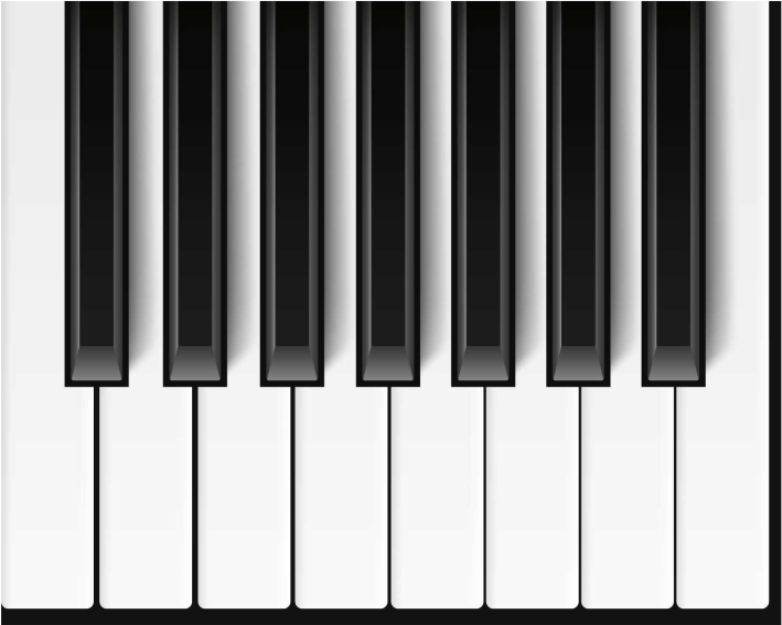 Bílý vinylový koberec klávesy piana - TenStickers