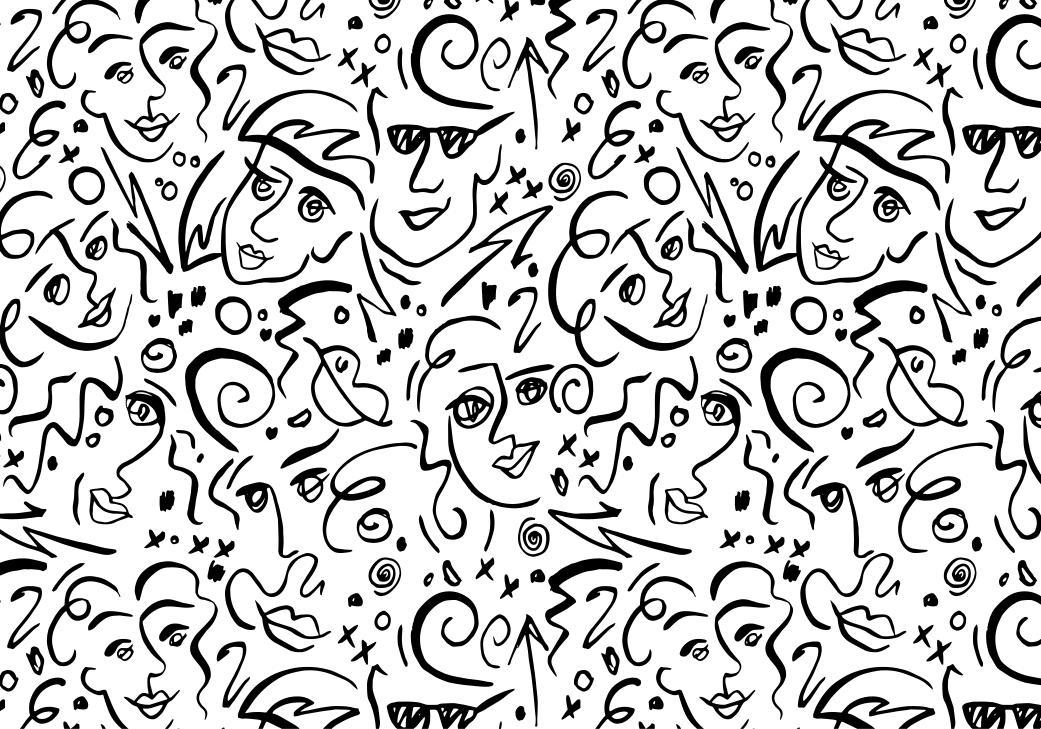 Černý vinylový koberec s graffiti v černobílé - TenStickers
