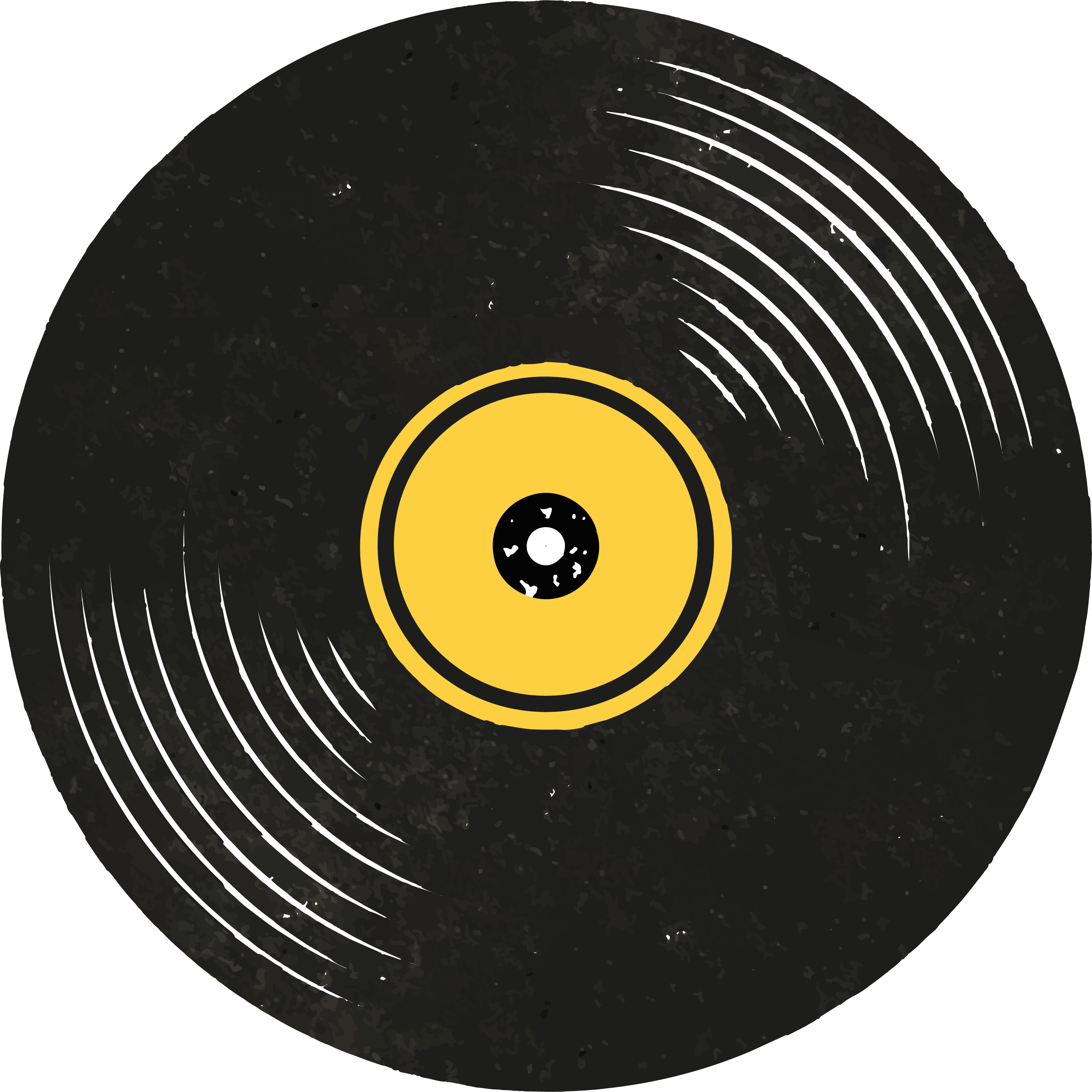 Černý vinylový koberec s vintage vinylovými deskami - TenStickers
