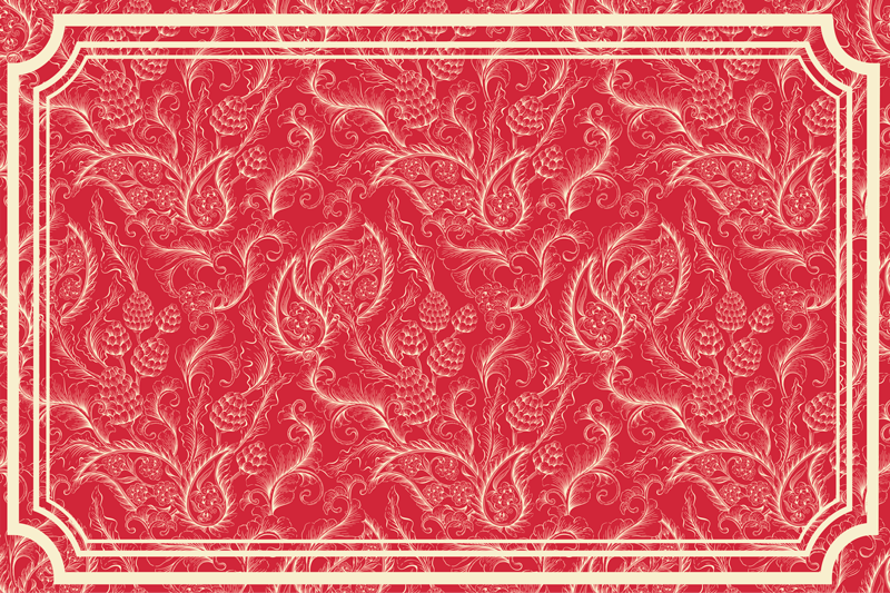 Červený vinylový koberec s paisley vzorem - TenStickers