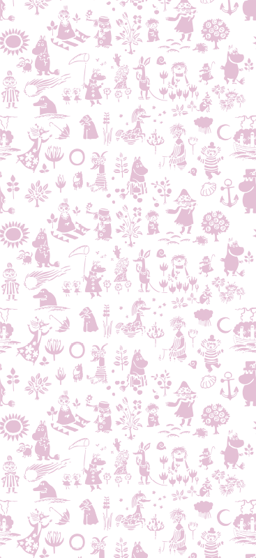 Růžový vinylový koberec moomin v plné velikosti - TenStickers