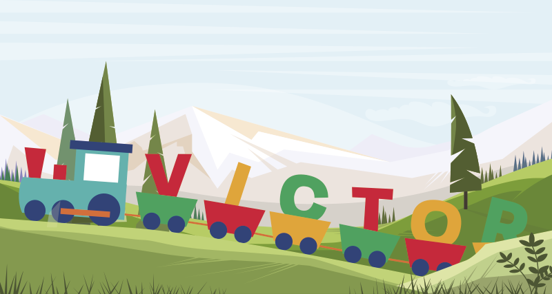 úžasný přizpůsobený vlak děti vinyl koberec - TenStickers