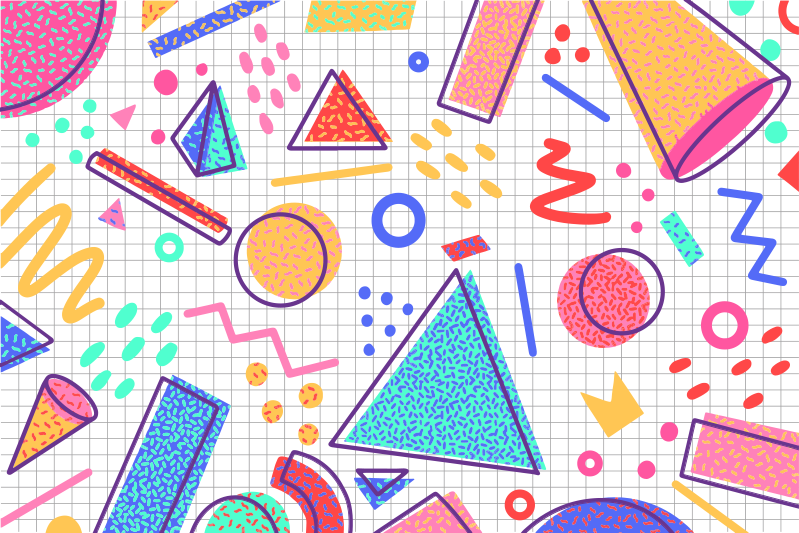 Retro memphis styl geometrický vinyl koberec - TenStickers