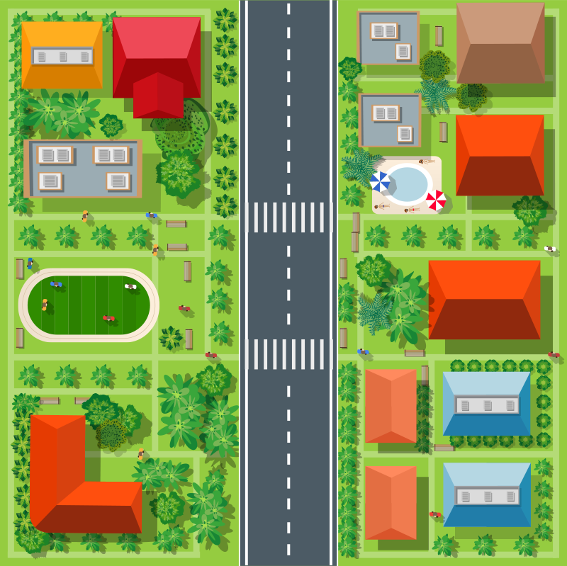 Nádherný městský silniční vinyl koberec pro děti - TenStickers