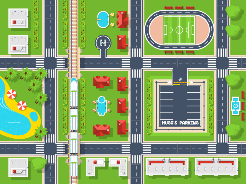 Úžasný přizpůsobitelný parkovací vinyl koberec - TenStickers