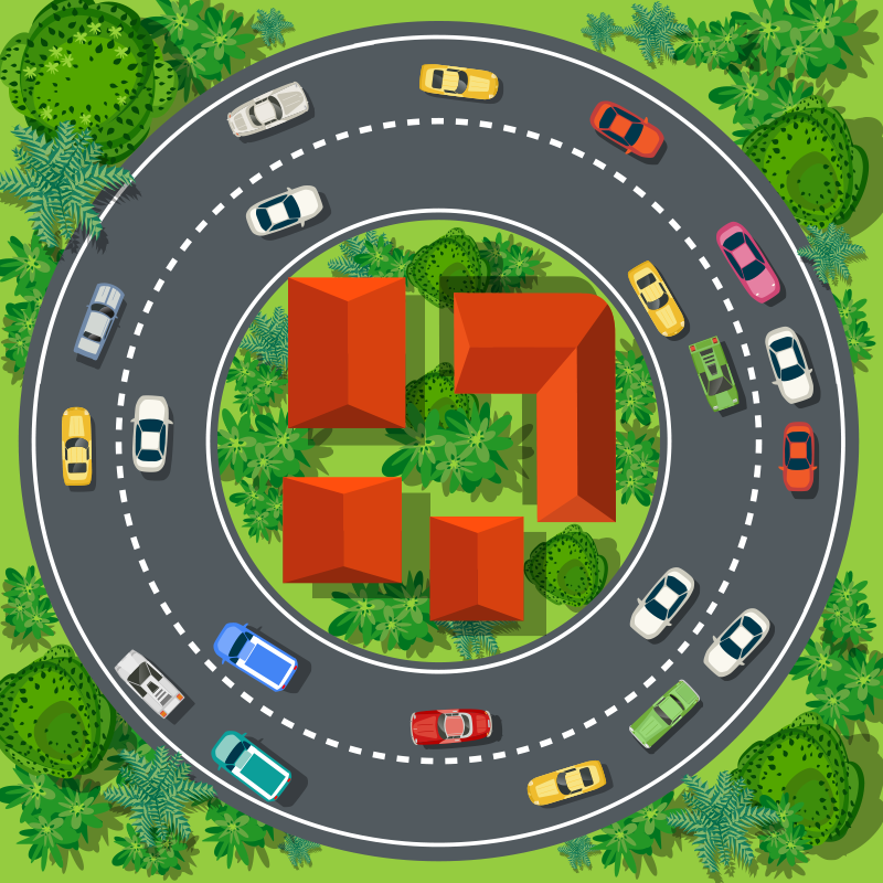 úžasný kolo závodní dráha děti vinyl koberec - TenStickers