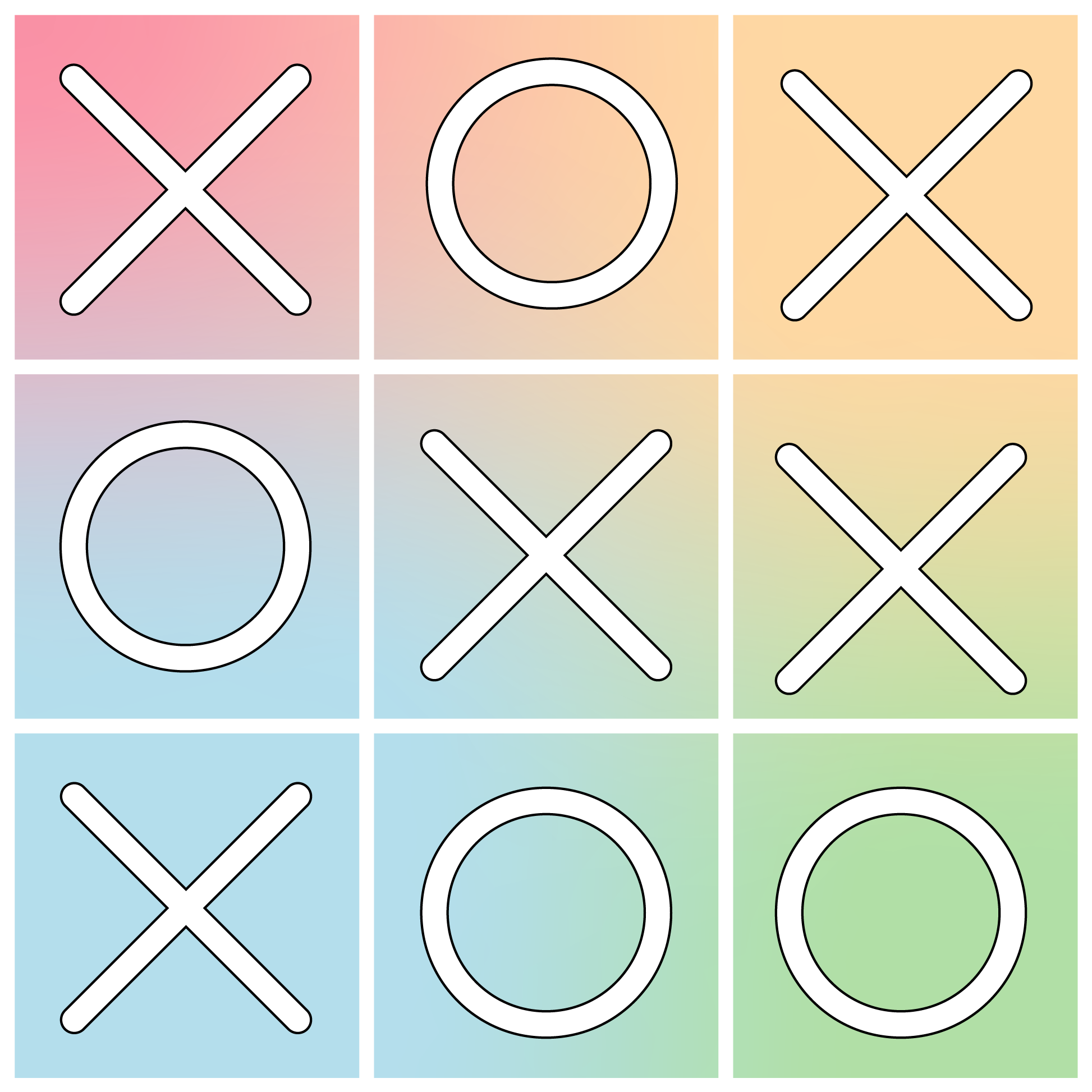 Hrát tic-tac-toe Vinylová hrací podložka - TenStickers