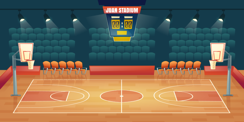 Vinylový koberec basketbalové hřiště s názvem - TenStickers