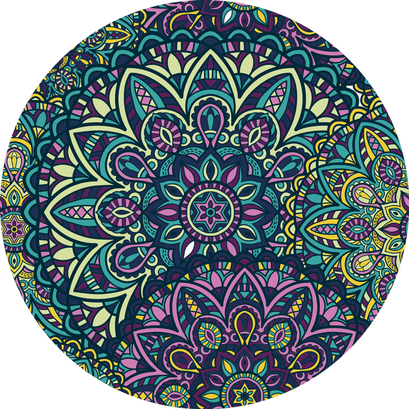 úžasné kulaté složení mandala vinyl koberec - TenStickers