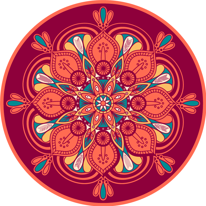 Indický styl mandala květina vinyl koberec - TenStickers