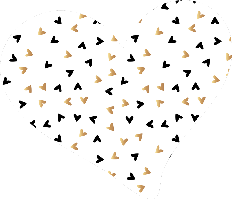 Vinylový koberec se zlatým a černým srdcem - TenStickers