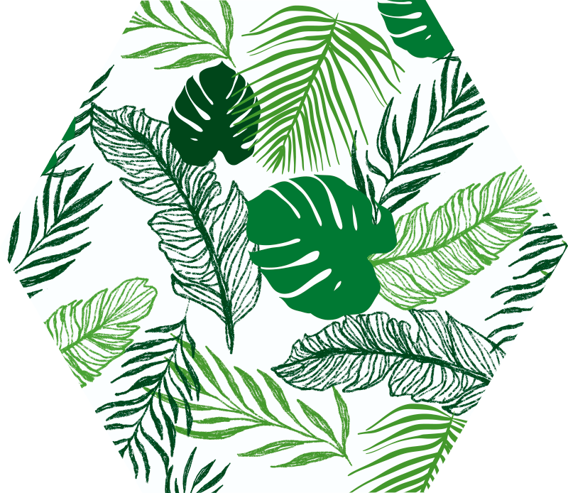 Jemný listový moderní vinylový koberec - TenStickers