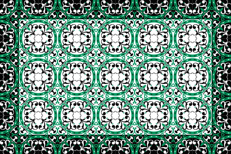 Krásný koberec z obývacího pokoje z mozaiky - TenStickers