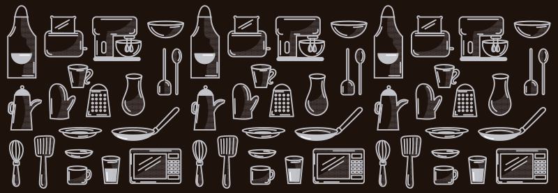 Obdélníkové kuchyňské nářadí moderní vinylový koberec - TenStickers