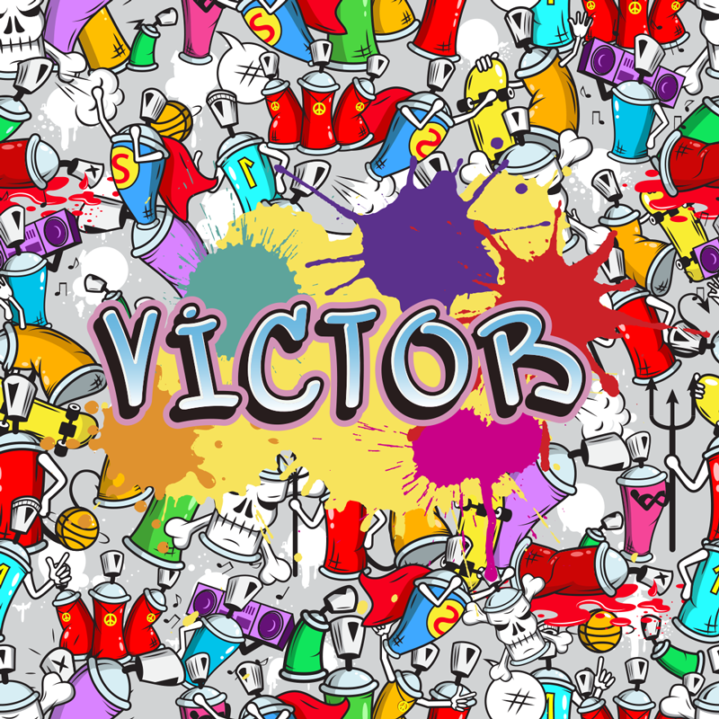 Vícebarevný vinylový koberec graffiti s názvem - TenStickers