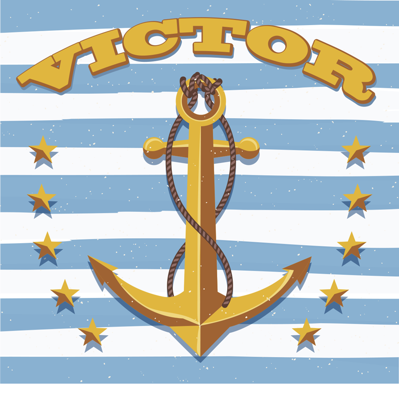 Námořní přizpůsobitelné Vinylový koberec se jmény - TenStickers