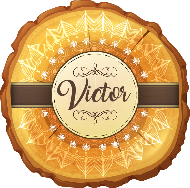 Osobní dřevěný koberec z mandaly s názvem - TenStickers