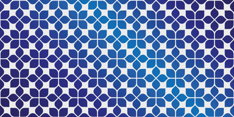 Modré květy mozaika vinyl koberec - TenStickers