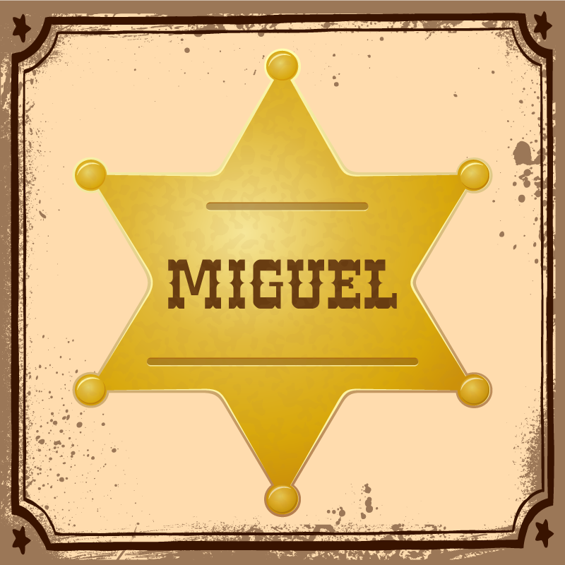 šerifský odznak se jménem vinyl koberec se jménem - TenStickers