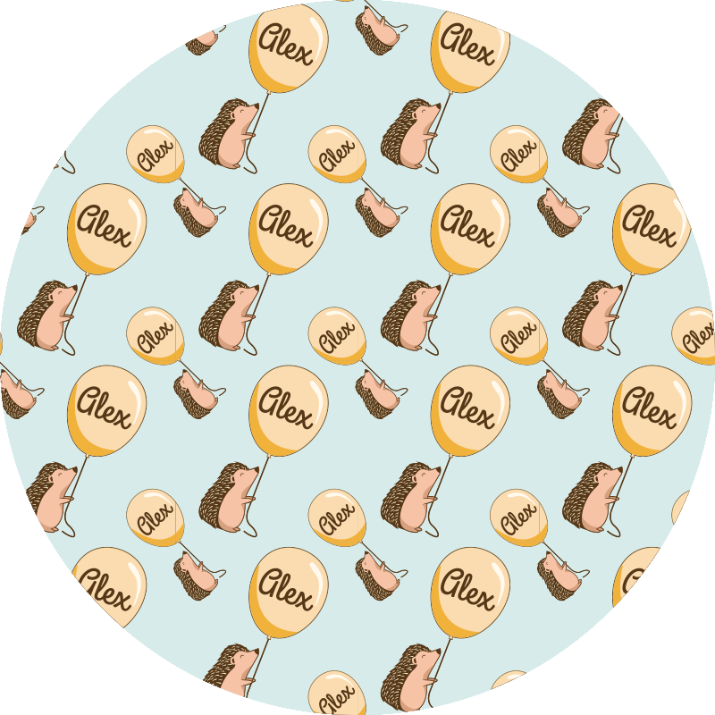 Dikobraz s balónem a jménem koberec v obývacím pokoji - TenStickers