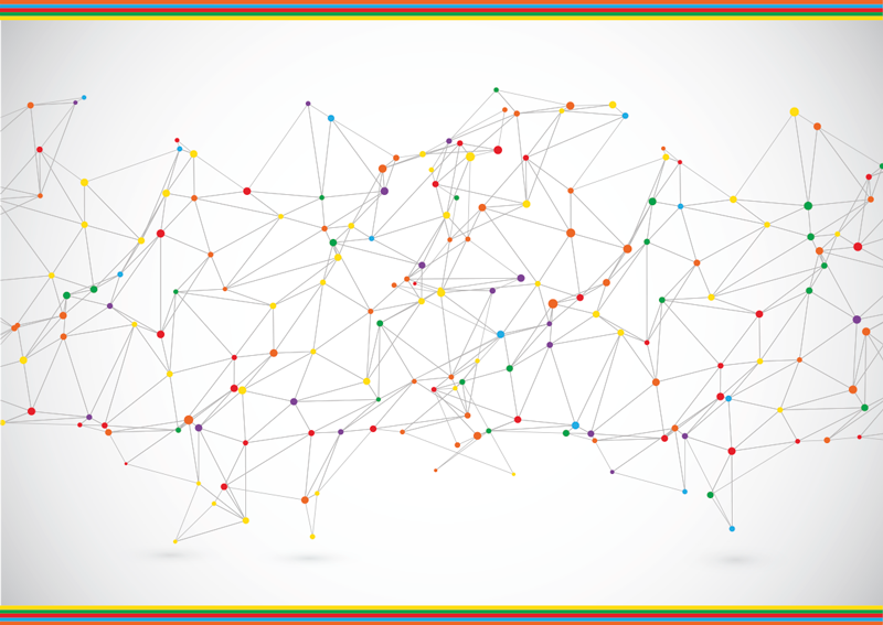 Moderní barevné vinylové koberce spojené tečky - TenStickers