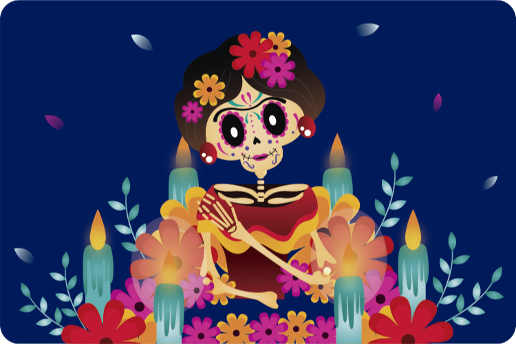 Mexické stylu ženské halloween koberce - TenStickers