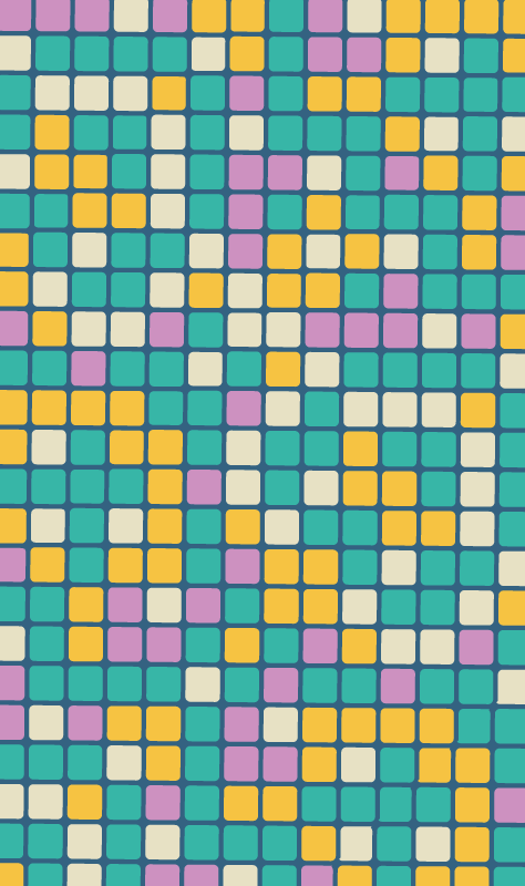 Barevný čtvercový tvar dětský vinylový koberec - TenStickers