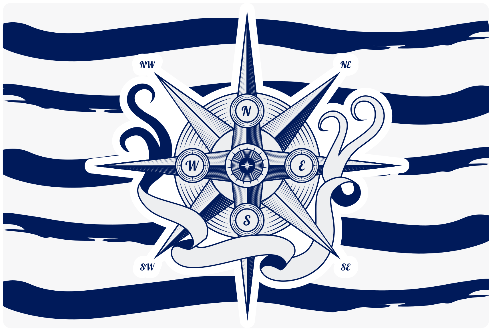 Pruhovaný kobercem s velkými kotevními pruhy - TenStickers