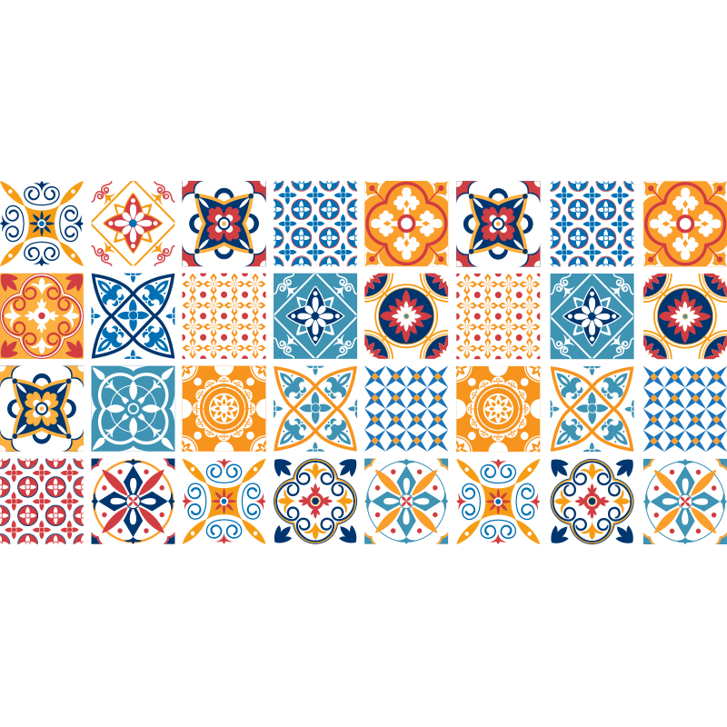 Ručně malované portugalské dlaždice koberec - TenStickers