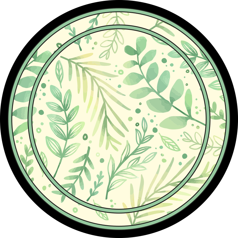 Kruh ponechává květinový vinylový koberec - TenStickers