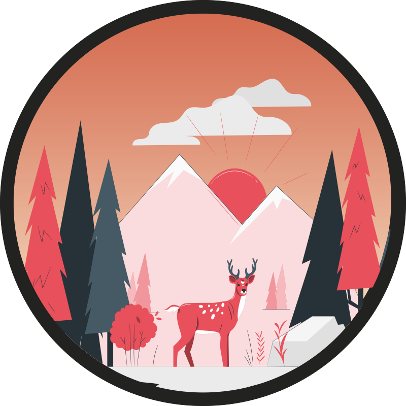 Kruhový koberec lesní krajiny - TenStickers