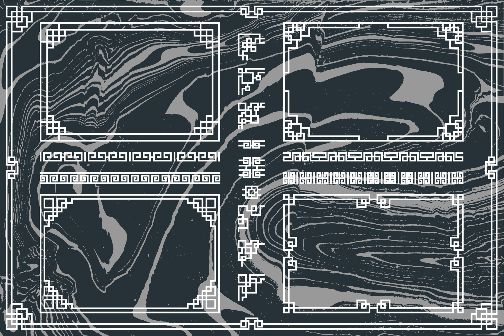 čtvercové mramorové geometrické koberce - TenStickers