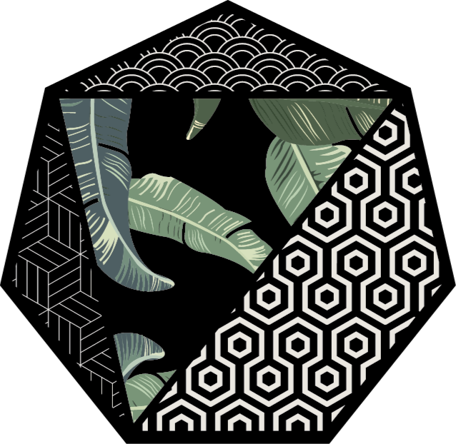 Zelené listy a geometrické koberce - TenStickers